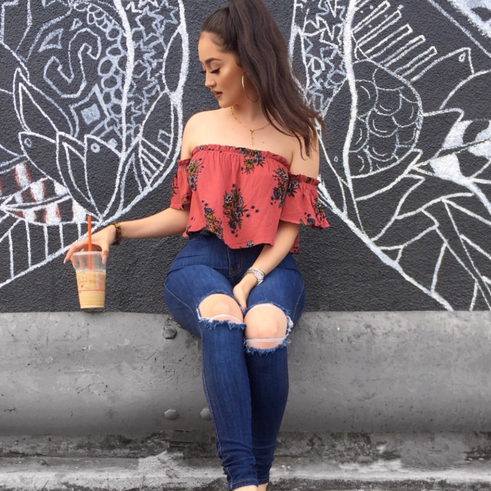 floral matching set - maxi skirt + crop top